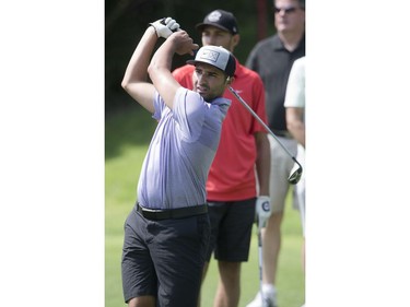 Toronto Maple Leafs forward Nazem Kadri participates in theNazem Kadri Charity Golf Classic  at Sunningdale Golf and Country Club in London on Thursday. This year's tournament raised money for the Canadian Mental Health Association. 
(Derek Ruttan/The London Free Press)