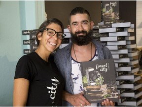 Alieska Robles and Brian Blatnicki are two of the people behind the Forest City Cookbook. The volume of recipes was released in London on Friday. (Derek Ruttan/The London Free Press)