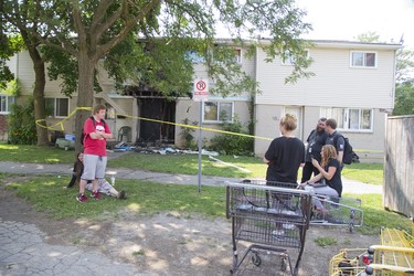 Officials are probing an overnight fire that gutted unit #75 of 1481 Limberlost Rd. in London on Tuesday. Derek Ruttan/The London Free Press/Postmedia Network