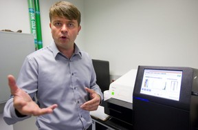 Dr. Bekim Sadikovic of LHSC in Victoria Hospital talks about gene sequencing advances and work they are doing in London. (Mike Hensen/The London Free Press)