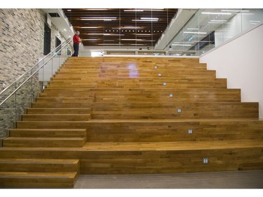 The stairway doubles as an amphitheatre at Fanshawe College's new downtown campus in the former Kingsmill's department store. Derek Ruttan/The London Free Press