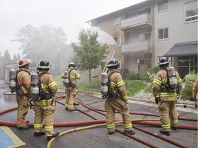 No one was injured in an apartment fire at 675 Wonderland South in London, Ont. on Monday August 27, 2018. (Derek Ruttan/The London Free Press)