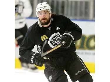 Drew Doughty of the LA Kings was one of many NHLers skating at Budweiser Gardens in London on Tuesday. Some of the other notables were former Knights Corey Perry of Anaheim, Bo Horvat of Vancouver, and Olli Maatta of the Penguins. (Mike Hensen/The London Free Press)