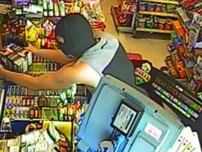 London police are looking for this suspect after an armed robbery at an east-end convenience store July 15.