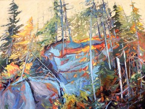This piece, titled Fault Line, by artist Sheila Davis, is part of a new exhibition at London's Westland Gallery. In The Heart of the Wild also features works by artist Sarah Hillock. The exhibit continues until Sept. 15