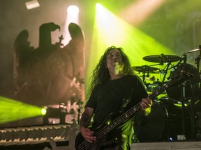 Vocalist Tom Araya of Slayer performing at the Shaw Conference Centre on May 20, 2018 in Edmonton.  (File photo)