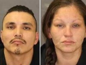 David Snake, left, and Justine Hendrick are wanted for multiple charges related to a string of vehicle thefts and break-ins across Southwestern Ontario.