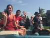 Tessa Virtue and Scott Moir cruise through a parade that kicked off the Thank You Ilderton bash in the town that's at the heart of their success. (Ryan Pyette/The London Free Press)