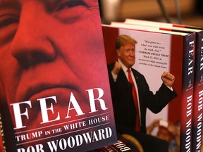 The newly released book "Fear" by Bob Woodward is displayed at Book Passage on September 11, 2018 in Corte Madera, California.