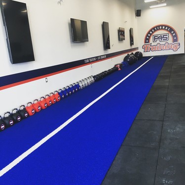 The training room at F45 White Oaks in London. "There are no mirrors, no egos,"  Bronwyn Smith says.