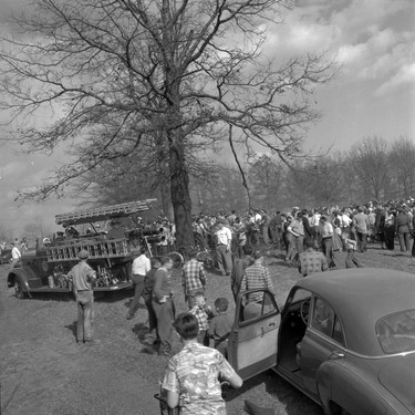 LFP April 2, 1955 Jet plane crash at old Fairmont golf course Chute