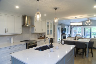 Riverside Construction opened up the kitchen onto living room,  part of the London Home Builder's Association Parade of Renovations. Mike Hensen/The London Free Press