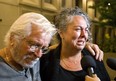 Cindy Martin, with her husband Bill cries while talking about her son Dakoda Martin, 21 who was slain in May 2016 by Jeremy Reddick in Victoria Park in London on Wednesday. (Mike Hensen/The London Free Press)