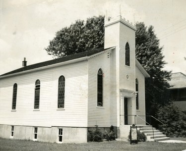 At the bend of Kettle Creek, Port Stanley stands the village's oldest church which marked it's 106th anniversary in 1951.  (London Free Press files)