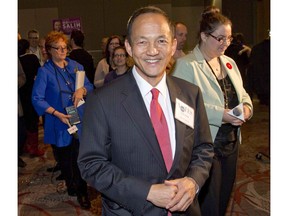 Mayoral candidate Paul Cheng arrives at the London Convention Centre.  DEREK RUTTAN/ The London Free Press file photo