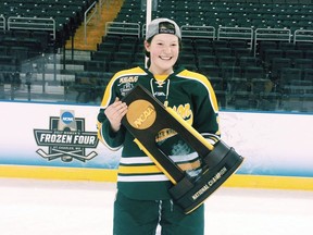 Ella Shelton was part of Clarkson University's women's hockey team national championship win. Shelton, a St. Mary's Catholic High School graduate, also earned multiple awards throughout the season in her first season with the team.  Submitted photo