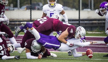 The Western Mustangs were in Ottawa to play the uOttawa Gee-Gees Saturday October 13, 2018 at the Gee-Gees Field.   Ashley Fraser/Postmedia