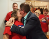 Chatham-Kent mayor elect Darrin Canniff shares a celebratory kiss with his wife Christine on election night. (Trevor Terfloth/The Chatham Daily News)