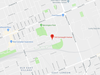 Google Maps: Red icon denotes the location of a London shooting at 135 Connaught Ave.