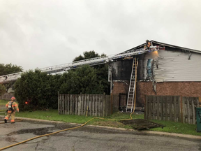 London firefighters quickly controlled a fire Monday morning at a house on Jalna Boulevard and Clara Crescent. JONATHAN JUHA/THE LONDON FREE PRESS