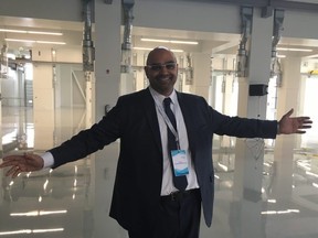 Starlim North America vice-president Vijai Lakshmikanthan shows off the new 14,850-square-metre addition at the east London plant Friday. (JENNIFER BIEMAN, The London Free Press)