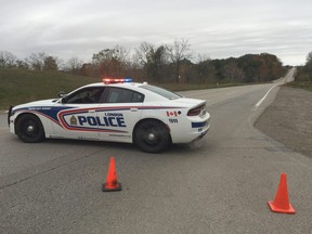 Police closed a section of Clarke Road Sunday morning after a female pedestrian was struck and killed in an early morning crash.