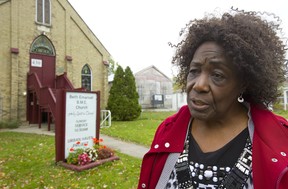 Beth Emmanuel Church on Grey Street in London has changed its locks and Rev. Delta McNeish, its longtime pastor, does not have the new keys. (Mike Hensen/The London Free Press)