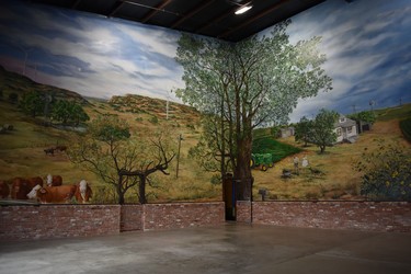 The  history of American windmills from the 1600s to present-day wind turbines is illustrated in a massive mural by artist La Gina Fairbetter on the walls of the events patio of the American Wind Power Center.

BARBARA TAYLOR/THE LONDON FREE PRESS
Lubbock, Texas