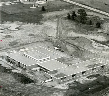 Doverwood, the $500,000 new public school being built by Port Dover and neighboring Woodhouse Township, 1967. (London Free Press files)