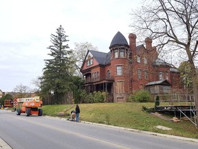 Carl Hnatyshyn/Postmedia Network Film crews were setting up outside Petrolia's historic Sunnyside Mansion on Friday. Scenes from CBS Films' upcoming movie Scary Stories to Tell in the Dark were being filmed in the Victorian mansion.