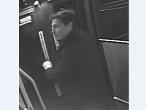 A London police-issued photo of a man they're seeking in connection with a sexual assault aboard a London Transit bus.