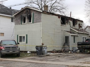 The cause of a fire that destroyed this two storey home on Gray Street in Chatham, Ont. late Friday, November 9, 2018, is being investigated. There were no injuries and everyone was accounted for, according to the Chatham-Kent Fire & Emergency Services. Photo taken Saturday November 10, 2018. Ellwood Shreve/Chatham Daily News/Postmedia Network