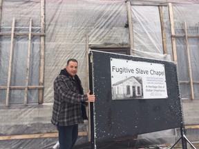 Senior Pastor Dan Morand at the fugitive slave chapel now located on Grey St. HEATHER RIVERS/THE LONDON FREE PRESS