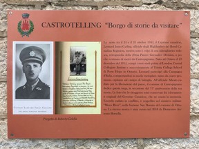 Londoner Capt. Leonard Innes Carling is commemorated on a plaque in Castropignano, Italy - a city he fought and died to liberate in October 1943. (Contributed/Domenico Borsella)