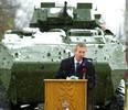 Londoner Sean Wilson, brother of trooper Mark Wilson who died in Afghanistan, speaks at the commemoration of the LAVIII memorial at Wolseley Barracks.  (Mike Hensen/The London Free Press)
