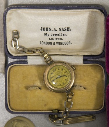 This woman's bracelet watch, from about 1918, was sold at the original Nash Jewellers store in downtown London. The watch is on display at the store's location at the corner of Wonderland Road and Oxford Street. Derek Ruttan/The London Free Press