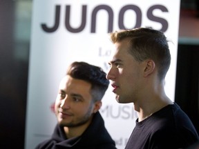 Joe De Pace and Andrew Fedyk, who form Loud Luxury, will be performing as the opening act of the 2019 Junos being held in London. Photograph taken on Thursday November 22, 2018.  (Mike Hensen/The London Free Press)