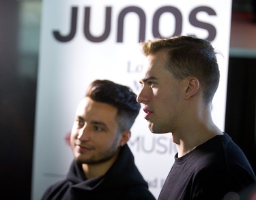 Joe De Pace and Andrew Fedyk, who form Loud Luxury, will be performing as the opening act of the 2019 Junos being held in London. Photograph taken on Thursday November 22, 2018.  Mike Hensen/The London Free Press/Postmedia Network