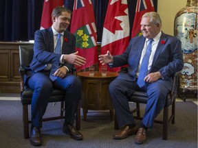 Conservative Party of Canada leader and Official Opposition leader Andrew Scheer and Ontario Premier Doug Ford are less than impressed at the notion of a federal carbon tax.