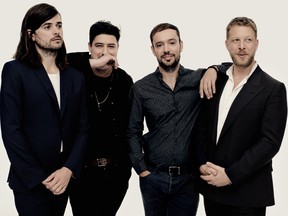 Mumford and Sons, from left, Winston Marshall, Marcus Mumford, Ben Lovett and Ted Dwane. (Alistair Taylor Young/ Universal Music)