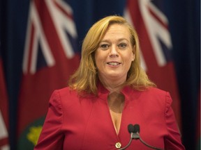 Lisa MacLeod, Ontario's Minister of Children, Community and Social Services, announces the government's social assistance reforms in Toronto on Thursday, Nov. 22.