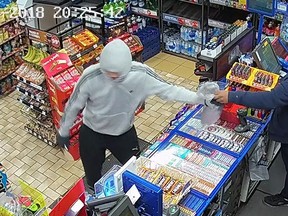 A St. Thomas convenience store was robbed at knifepoint Sunday night. Police are asking for the public’s assistance identifying the suspect. (Contributed photo)