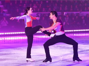 Olympic medalists Tessa Virtue of London and Scott Moir of Ilderton perform in the Thank You Canada Tour in Sudbury in October. The tour, which includes Meagan Duhamel and Eric Radford, Patrick Chan, Kaetlyn Osmond and Elvis Stojko,, comes to London's Budweiser Gardens on Saturday. (John Lappa/Postmedia Network)