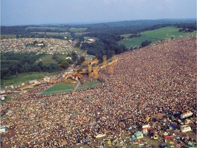 Some 500,000 music fans take in the Woodstock festival in upstate New York during the summer of 1969. It all began 40 years ago today and, when it was over, those who were there knew they had witnessed a major cultural happening.