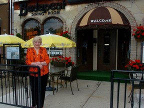 Marika Hayek outside her Budapest restaurant. (File photo)