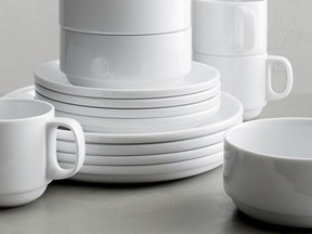 Crate & Barrel’s stackable porcelain Logan bowls are practical and elegant. (Crate & Barrel)
