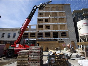 This apartment building under construction on Dundas Street will be affordable housing. (Free Press file photo)