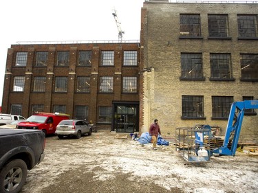 A group of old buildings on Talbot Street between King and York streets in London have been gutted and renovated for Info-Tech Research Group. The 150-year-old buildings are now a mix of 21st-century technology and the  bricks and beams of the original construction. (Mike Hensen/The London Free Press)