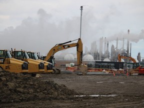 Construction of Nova Chemicals' $2-billion expansion in St. Clair Township is well underway. The site for the new polyethylene production facility on Rokeby Line is near the company's existing Corunna site, where production is set to increase.