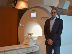 Western University's Schulich School of Medicine and Dentistry professor Ravi Menon studied brain scans from female rugby players to track the physical changes in the brain post-concussion. (Jennifer Bieman/The London Free Press)